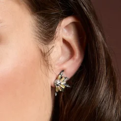 Pendientes Eguzkilore de Plata con láminas de Oro