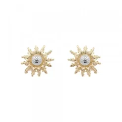 Pendientes Eguzkilore Oro Bicolor 14mm