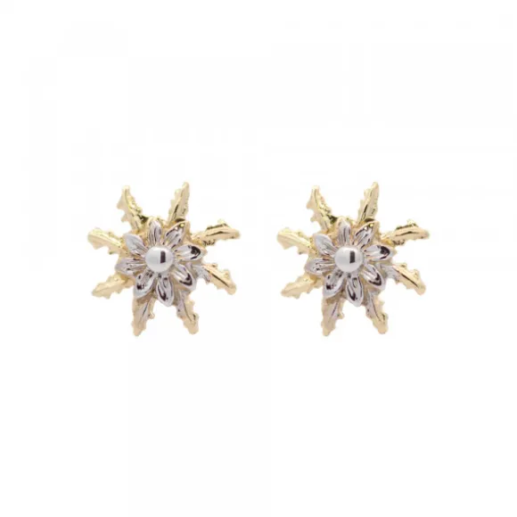 Pendientes Eguzkilore Oro Bicolor 12mm