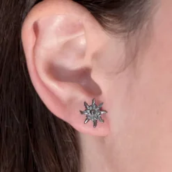 Pendientes Eguzkilore Plata Negra 11mm