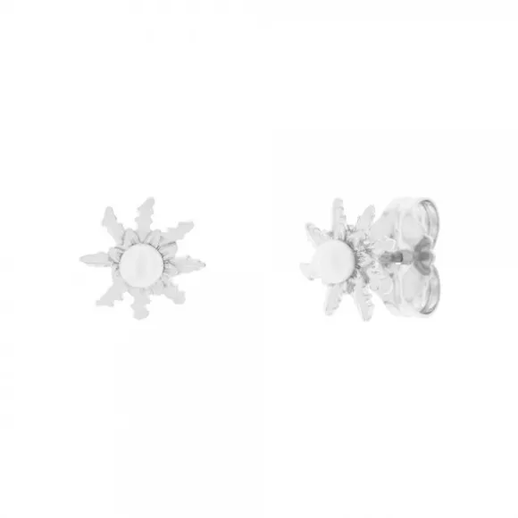 Pendientes Eguzkilore Plata y Perla 11mm