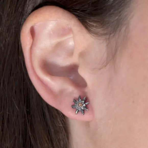 Pendientes Eguzkilore Plata Envejecida y Cobre 11mm