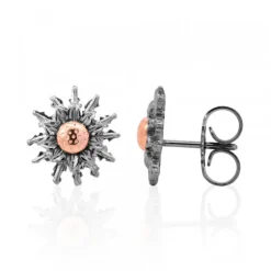 Pendientes Eguzkilore Rutenio y Rosa 14mm