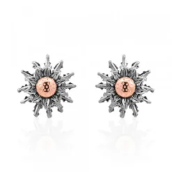 Pendientes Eguzkilore Rutenio y Rosa 14mm