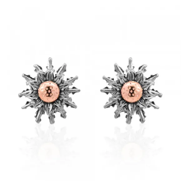 Pendientes Eguzkilore Rutenio y Rosa 14mm