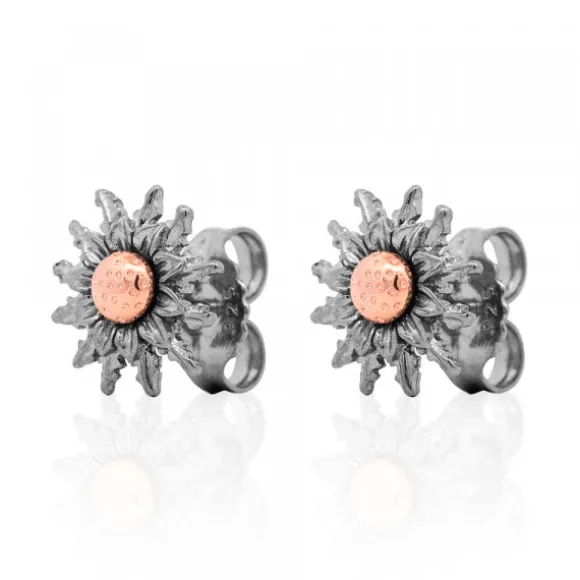 Pendientes Eguzkilore Rutenio y Rosa 14mm