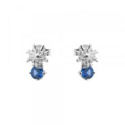 Pendientes Enea2 Oro Blanco y Zafiro