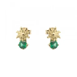 Pendientes Enea2 Oro y Esmeralda