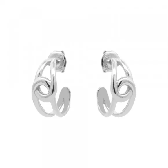 Pendientes Hariak Entrelazados Plata 20mm