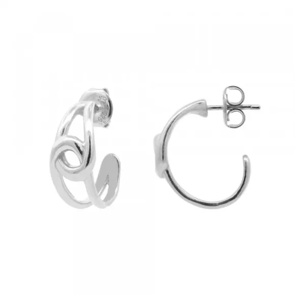 Pendientes Hariak Entrelazados Plata 20mm