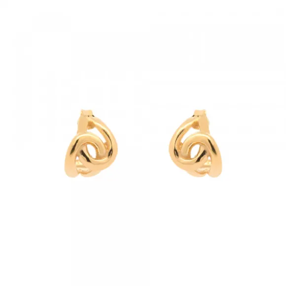 Pendientes Hariak Entrelazados Plata Dorada 12mm