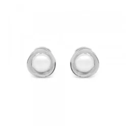 Pendientes Hariak Plata y Perla 13mm
