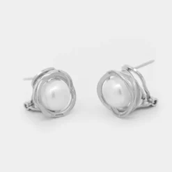 Pendientes Hariak Plata y Perla 13mm