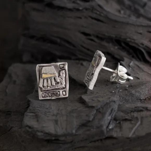 Pendientes Irulegi Plata y Lámina de Oro