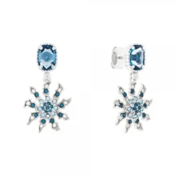 Pendientes Largos Eguzkilore Circonitas Azules 30mm