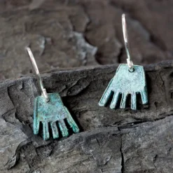 Pendientes Largos Mano de Irulegi Verde