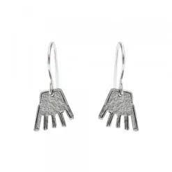 Pendientes Largos Mano Irulegi Plata