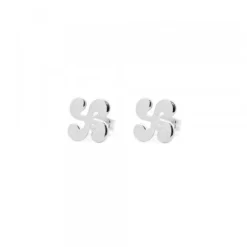 Pendientes Lauburu Oro Blanco 9mm