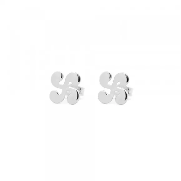 Pendientes Lauburu Oro Blanco 9mm