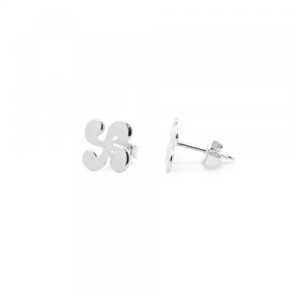 Pendientes Lauburu Oro Blanco 9mm