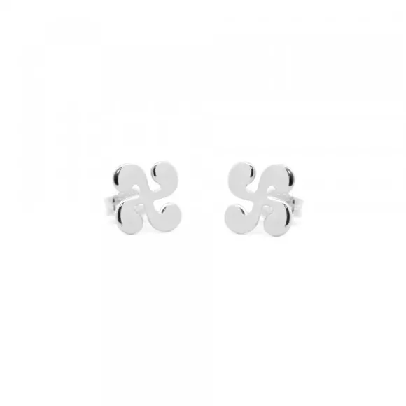 Pendientes Lauburu Oro Blanco 9mm