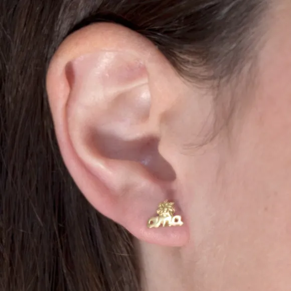 Pendientes Letras Ama Plata Dorada