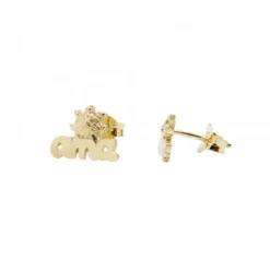 Pendientes Letras Ama Plata Dorada