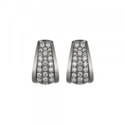 Pendientes London Plata Negra y Circonitas Blancas