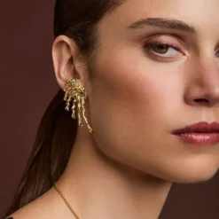 Pendientes Maxi Ur de Plata Dorada