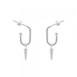 Pendientes Medio Eslabón Punk Plata 15mm