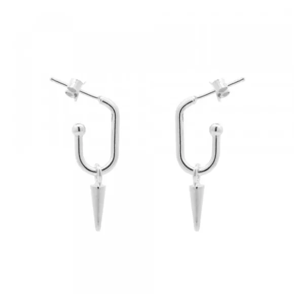 Pendientes Medio Eslabón Punk Plata 15mm