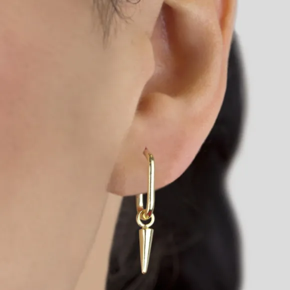 Pendientes Medio Eslabón Punk Plata Dorada 15mm