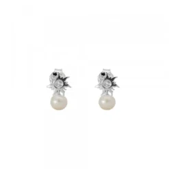 Pendientes Mountain de Plata con Perla