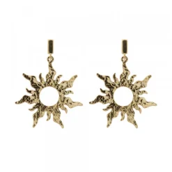 Pendientes Mountain Largos de Plata Dorada 30mm