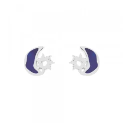 Pendientes Mountain Plata con Esmalte Azul