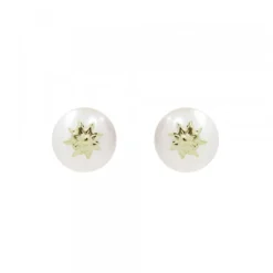 Pendientes Perla y Eguzkilore Dorado 7,5mm