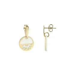 Pendientes Plata Dorada y Nácar Eguzkilore