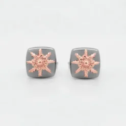 Pendientes Q2 Plata Negra y Eguzkilore Rosa