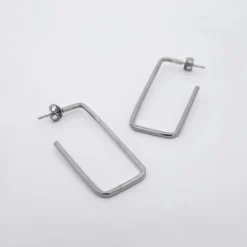 Pendientes Rectangulares Rutenio 40mm