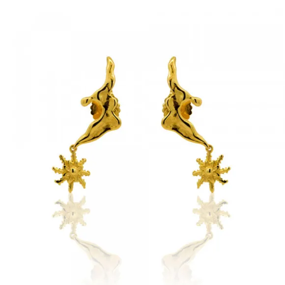 Pendientes Ur de Plata Dorada