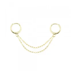 Piercing Cadena Doble Cripa Plata Dorada
