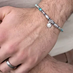 Pulsera Acero con Turquesas