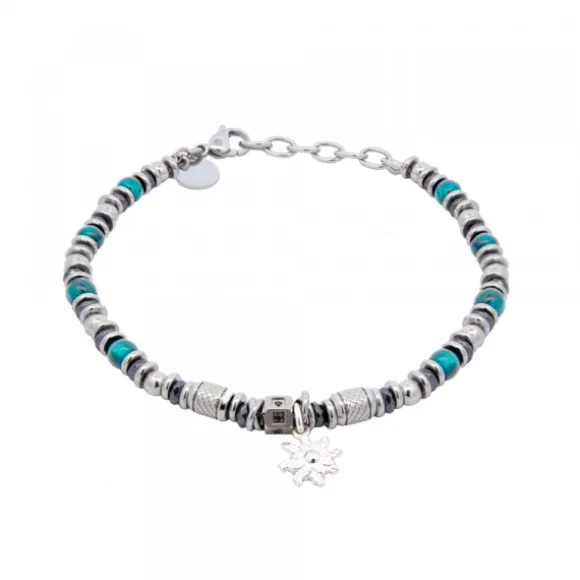 Pulsera Acero con Turquesas