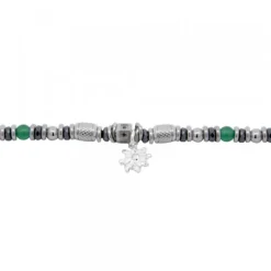 Pulsera Acero Cuentas Jade Verde