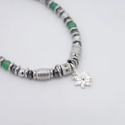 Pulsera Acero Cuentas Jade Verde