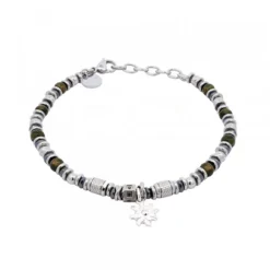 Pulsera Acero Cuentas Ojo de Tigre