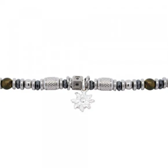 Pulsera Acero Cuentas Ojo de Tigre