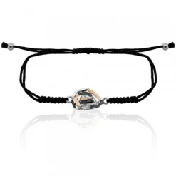 Pulsera Almendra de Vitoria Silueta Plata con Lámina de Oro