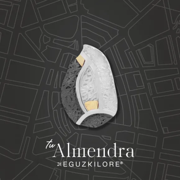 Pulsera Almendra de Vitoria Plata con Lámina de Oro