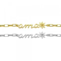 Pulsera Ama Bayona Plata Dorada